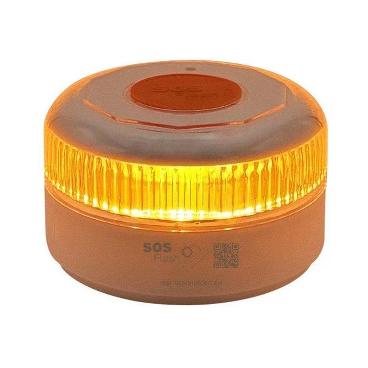 Baliza V16 SOS Flash EVO Homologada DGT Geolocalizada Base Magnética Amarillo