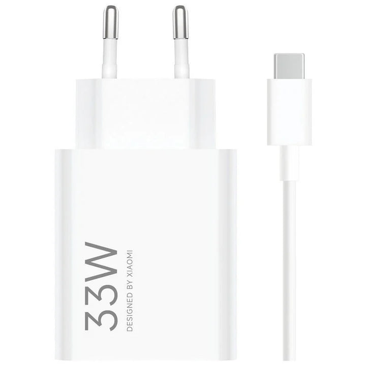 Cargador de pared Xiaomi 33W USB-A Blanco + Cable USB-A a USB-C