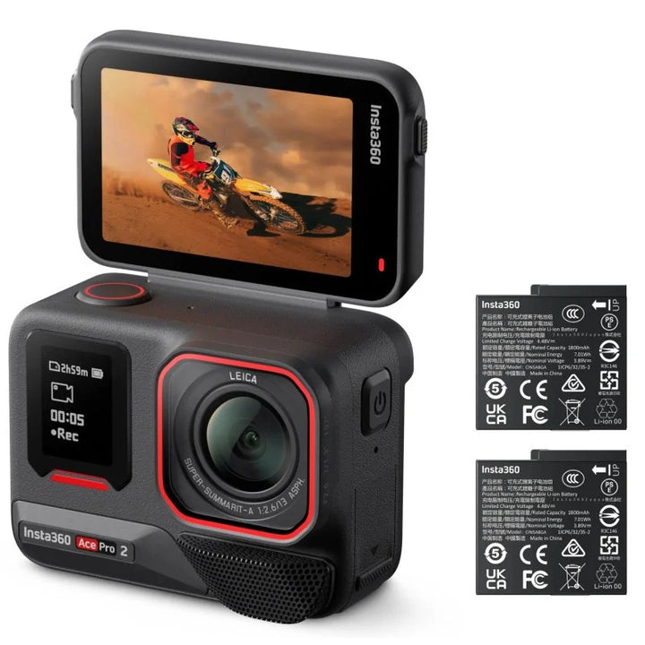 Insta360 Ace Pro 2 Pack Dual Battery Cámara Deportiva Gran Angular UltraHD 8K