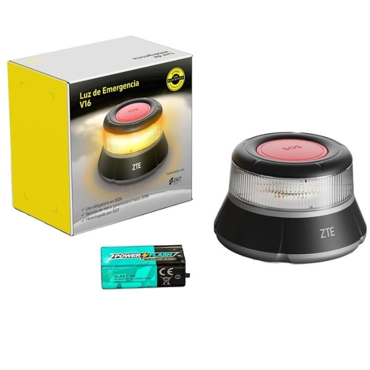 Luz de Emergencia ZTE E1 V16 Geolocalizable Imán IP54 6h Autonomía Pilas Incluidas