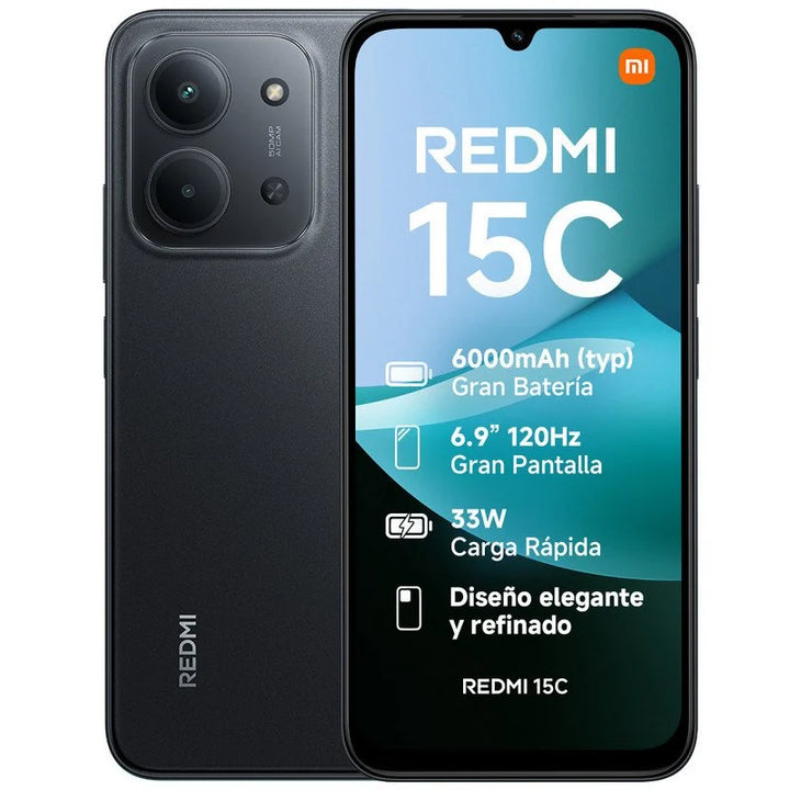 Xiaomi Redmi 15C Carga Rápida 33W Negro Medianoche - 256GB - 8GB