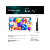 Hisense 32A5K - 32" - Smart Tv - QLED FullHD