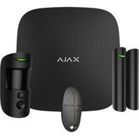 Kit de Alarma Profesional Ajax Negra (Central Hub2 4G - Sensor Pir con Camara - Mando - Sensor Magnetico)