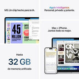 Apple MacBook Air 13" | Chip M5 | 24GB RAM | 1TB SSD | CPU 10 núcleos | GPU 10 núcleos | Azul Cielo - MDHK4Y/A