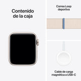 Apple Watch SE | GPS | 44mm | Caja Aluminio Blanco | Correa Loop deportiva Blanco Estrella | Única - MRE63QL/A