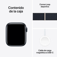 Apple Watch SE | GPS | 44mm | Caja Aluminio Medianoche | Correa Loop deportiva Medianoche | Única - MREA3QL/A