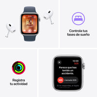 Apple Watch SE | GPS | 44mm | Caja Aluminio Medianoche | Correa deportiva Medianoche | M/L - MRE93QL/A