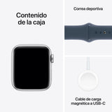 Apple Watch SE | GPS + Cellular | 40mm | Caja Aluminio Plata | Correa deportiva Azul | S/M - MRGJ3QL/A