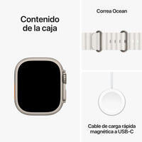 Apple Watch Ultra 2 | GPS + Cellular | 49 mm | Caja Titanio | Correa Ocean Blanco - MREJ3TY/A