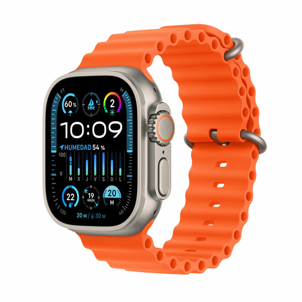 Apple Watch Ultra 2 | GPS + Cellular | 49 mm | Caja Titanio | Correa Ocean Naranja - MREH3TY/A