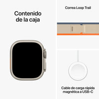 Apple Watch Ultra 2 | GPS + Cellular | 49mm | Caja Titanio | correa Loop Trail Naranja/beis | Talla S/M - MRF13TY/A
