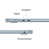 Apple MacBook Air 15.3" | Chip M5 | 16GB RAM | 512GB SSD | CPU 10 núcleos | GPU 10 núcleos | Azul - MDVQ4Y/A
