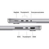 Apple MacBook Pro 14" | Chip M5 | 16GB RAM | 1TB SSD | CPU 10 núcleos | GPU 10 núcleos | Plata - MDE54Y/A
