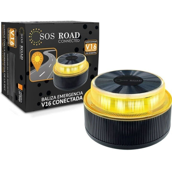Baliza V16 Emergencia Conectada DGT 3.0 LED Ámbar, Geoposicionamiento, Base Imantada, 3xAA, IP54, LT