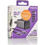 Cargador NGS BUD65W-L GaN 65W USB-C con 5 adaptadores Lenovo
