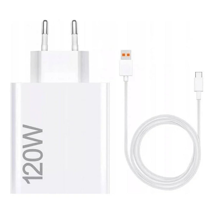 Cargador de Pared Xiaomi 120W HyperCharge Tipo-A USB + Cable USB-C Blanco, 1 Puerto