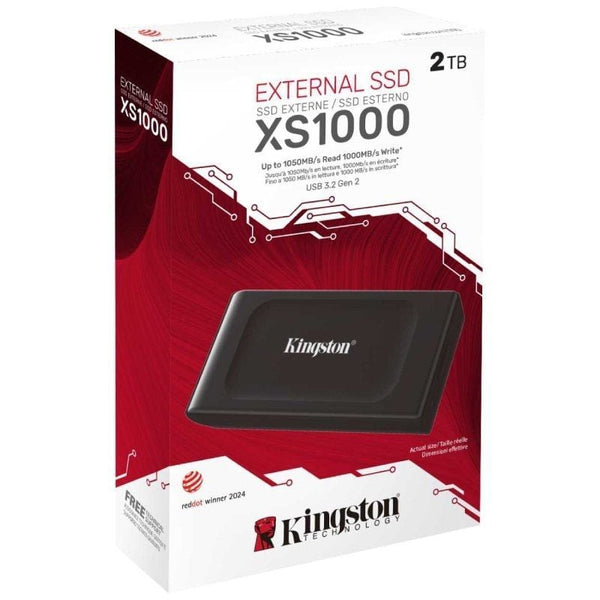 Disco Duro Kingston XS1000 Portable SSD Externo 2TB USB 3.2 Negro