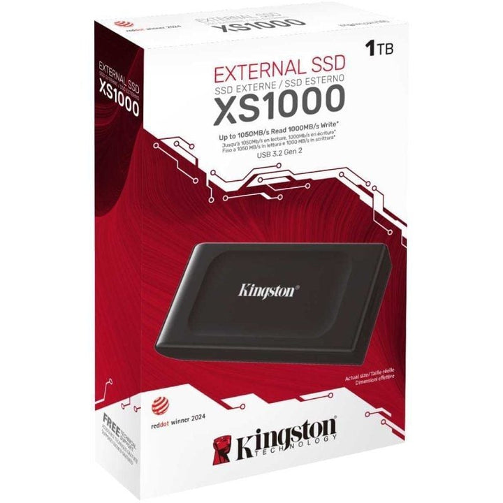 Disco Duro Kingston XS1000 Portable SSD Externo 1TB USB 3.2 Negro