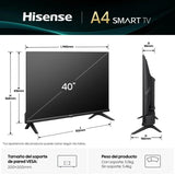 Hisense 40A4Q 40" - Smart Tv - Dolby DTS HD Alto Contraste Modo Juego