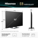 Hisense Mini-LED 50E8Q 50" Smart Tv 4K Full Array Local Dimming QLED Dolby Vision IQ Atmos 144Hz