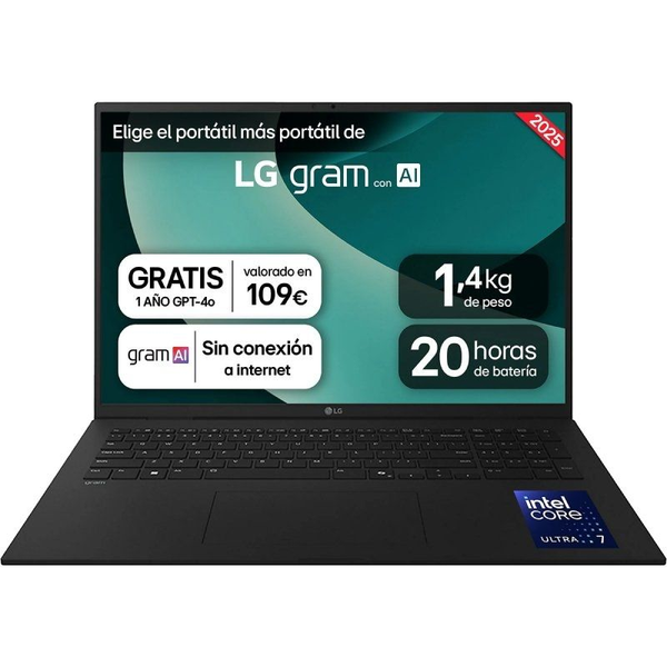 LG Gram 17ZD90T-G.AX78B - 17" - Intel Core Ultra 7-255H - 16GB - 1TB SSD - FreeDos