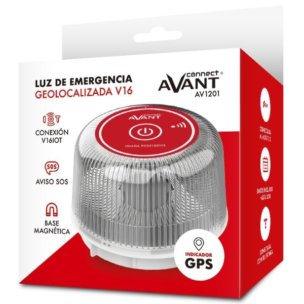 Luz V16 Emergencia Conectada DGT 3.0 Avant Homologada con Base Imantada