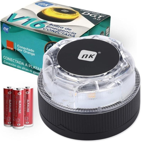 Luz de Emergencia NK Connected EL2024-C1 V16 Homologada Base Imantada Geolocalizable Funciona a Pilas