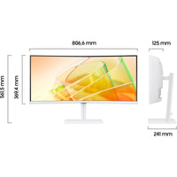 Monitor Monitor Samsung ViewFinity S6 LS34C650TAUXEN 34" LED VA UltraWide QHD 100Hz FreeSync Curva USB-C