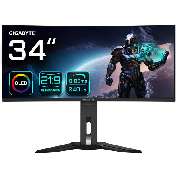 Monitor Monitor Gigabyte MO34WQC2 34" QD-OLED UltraWide QHD 240Hz FreeSync Premium Pro Curvo