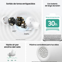 Samsung Galaxy Buds FE Auriculares Bluetooth Blancos con Cancelación Activa de Ruido