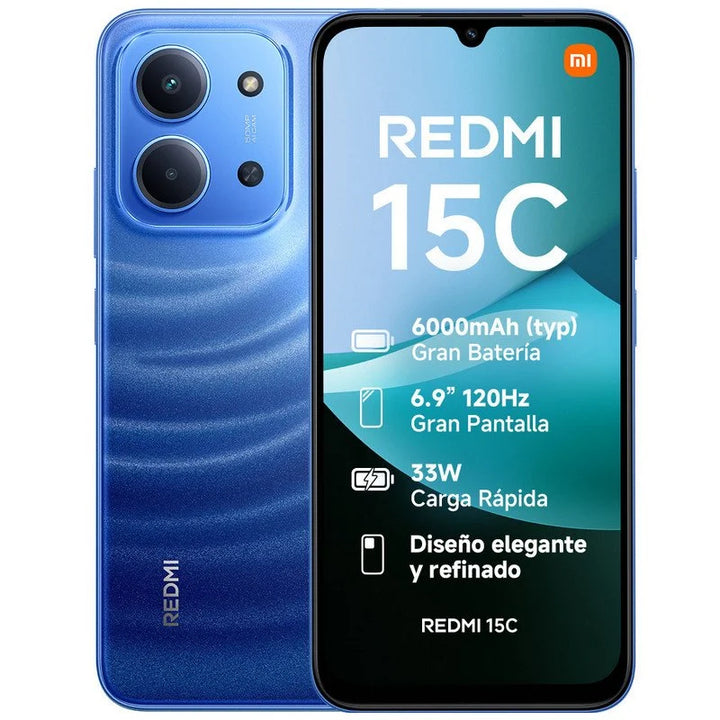 Xiaomi Redmi 15C Carga Rápida 33W Azul - 256GB - 8GB