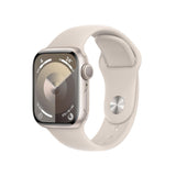 Apple Watch Series 9 | GPS | 41mm | Caja aluminio blanco estrella | Correa deportiva blanco estrella | Talla M/L - MR8U3QL/A