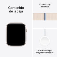 Apple Watch SE | GPS + Cellular | 44mm | Caja Aluminio Blanco | Correa Loop deportiva Blanco Estrella - MRH23QL/A