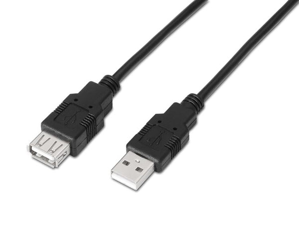 Cable Extensor USB 2.0 Tipo A/M-A/H Negro 1,8 Metros