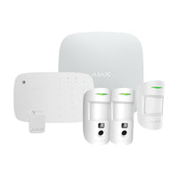 Kit de Alarma Ajax Blanca (Central Hub2 4G - 2 Sensores Pir con Camara - Sensor Pir - Teclado con Lector RFID Con Sirena - Llavero)