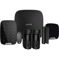 Kit de Alarma Profesional Ajax Negra (Central Hub2 Plus - 2 Sensores Pir con Camara - Mando - Sensor Magnetico - Teclado - Sirena Interior)