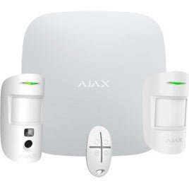 Kit de Alarma Profesional Ajax Blanca (Central Hub2- Sensor Pir con Camara - Mando - Sensor Pir)