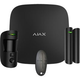 Kit de Alarma Profesional Ajax Negra (Central Hub2 Plus - Sensor Pir con Camara - Mando - Sensor Magnetico)