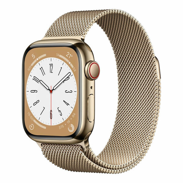 Apple Watch Series 8 GPS + Cellular 41mm Caja Acero Inoxidable Oro Pulsera Milanese Loop Oro - MNJF3TY/A