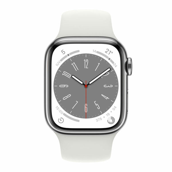 Apple Watch Series 8 GPS + Cellular 41mm Caja Aluminio Plata Correa deportiva Blanca - MP4A3TY/A