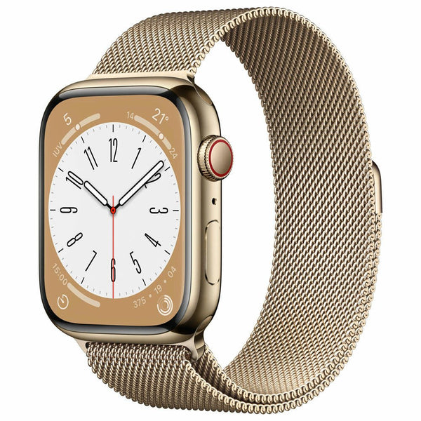 Apple Watch Series 8 GPS + Cellular 45mm Caja Acero Inoxidable Oro Pulsera Milanese Loop Oro - MNKQ3TY/A