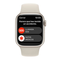 Apple Watch Series 8 GPS + Cellular 45mm Caja Aluminio Blanco estrella Correa deportiva blanco estrella - MNK73TY/A