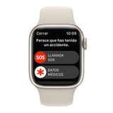 Apple Watch Series 8 GPS + Cellular 45mm Caja Aluminio Blanco estrella Correa deportiva blanco estrella - MNK73TY/A