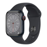 Apple Watch Series 8 GPS + Cellular 45mm Caja Aluminio Medianoche Correa deportiva Negra - MNKU3TY/A