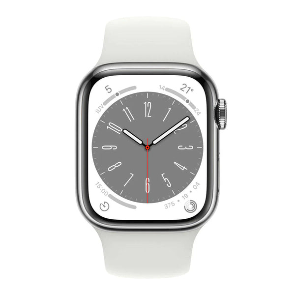 Apple Watch Series 8 GPS + Cellular 45mm Caja Aluminio Plata Correa deportiva Blanca - MP4J3TY/A - CSYSTEM REINOSA