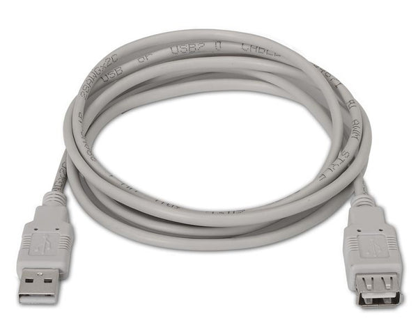 Cable Extensor USB 2.0 Tipo A/M-A/H Blanco 1,8 Metros