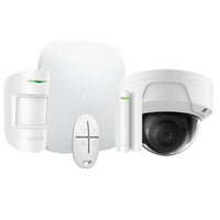 Kit de Alarma Profesional Ajax Blanca (Central - Cámara IP Domo Wifi - Mando - Sensor Puerta - Sensor Pir)