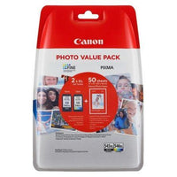 Multipack Canon PG545XL + CL546XL + 50 Hojas Foto 10X15 Original