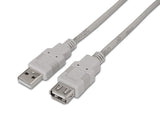 Cable Extensor USB 2.0 Tipo A/M-A/H Blanco 1,8 Metros