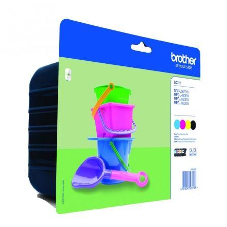 Pack 4 Cartuchos Brother Lc221 - Negro - Cian - Magenta - Amarillo Original